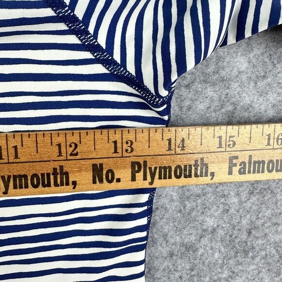 Garnet Hill Swim Shirt Top Kids Size 8 Blue Striped Rash Guard Long Sleeve Beach - Picture 9 of 14